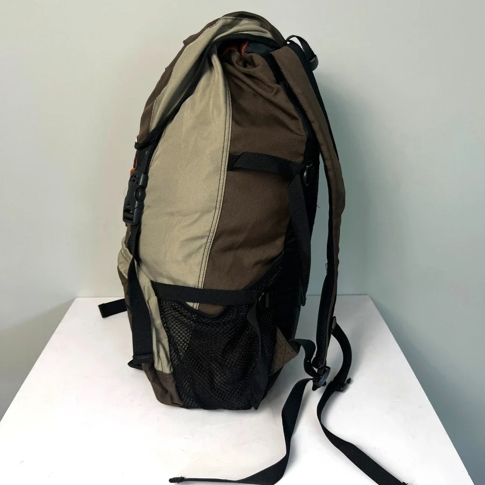 Old Navy Active Trek System Backpack OS Brown Hiking Camping Vintage 2004
